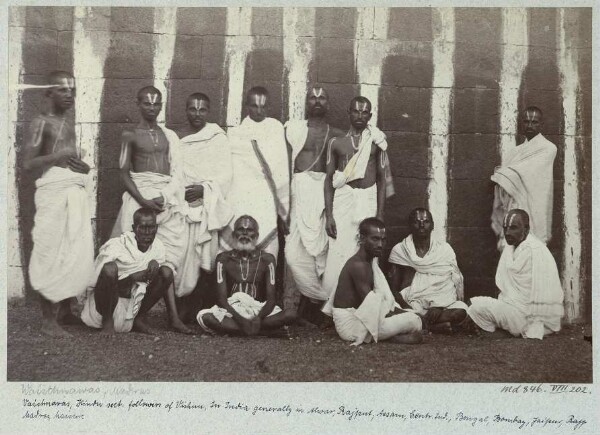 Waischnawas, Madras; Vaishnavas, Hindu sect. followers of Vishnu, In India generally in Alwar, Raijput, Assam, Centr. Ind., Bengal, Bombay, Jaipur, Madras, Maisure; III