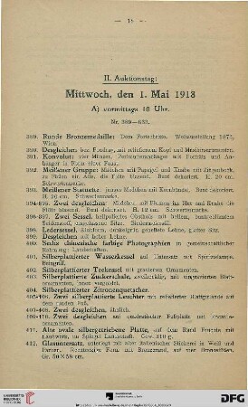 II. Auktionstag (Nr. 389-840)
