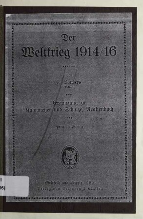 Erg.: Der Weltkrieg 1914/16