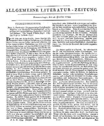 Hupel, A. W.: Die gegenwärtige Verfassung der Rigischen und Revalschen Statthalterschaft zur Ergänzung der topographischen Nachrichten von Lief- und Ehstland. Riga: Hartknoch 1789