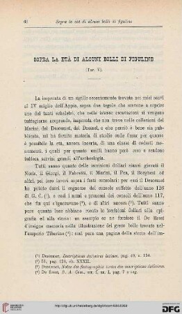 23: Sopra la età di alcuni bolli di figuline