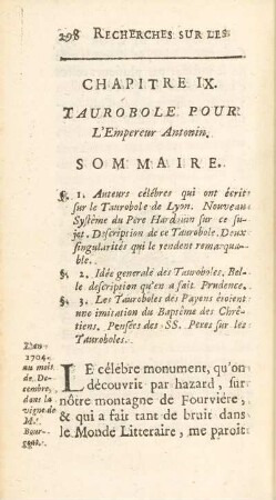 Chapitre IX [i.e. XI]. Taurobole Pour L'Empereur Antonin.