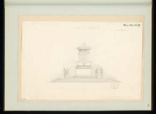 Gefallenendenkmal, Jauer Monatskonkurrenz März 1877: Aufriss Vorderansicht; Maßstabsleiste