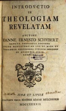 Introductio In Theologiam Revelatam