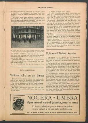 Nuestra carátula - Valioso robo en un banco