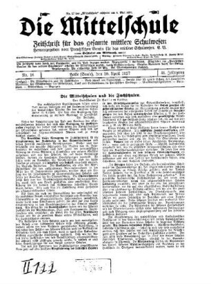 Die Mittelschulen und die Fachschulen