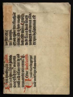 Einband (Pergamentblatt, vermutlich von einer früheren Handschrift)