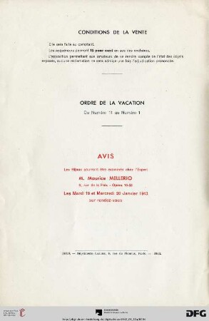 Ordre de la vacation