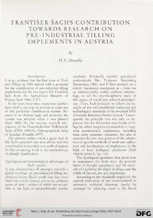 František Šach's contribution towards research on pre-industrial tilling implements in Austria