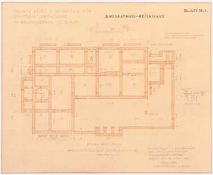 Neubau eines Wohnhauses für Staatsrat Gründgens im Bellevuepark, Berlin: Grundriss Fundament 1:100