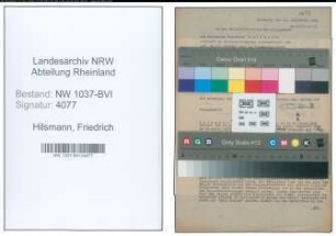 Entnazifizierung Friedrich Hilsmann , geb. 15.10.1901 (Kaufmann)