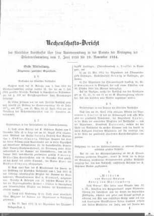 Rechenschaftsbericht des ständischen Ausschusses