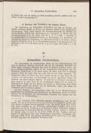 V. Heimatschutz (Denkmalschutz).