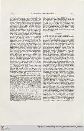 Adolf von Menzels Hingang