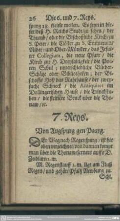 7. Reys. Von Augspurg gen Paarg [Prag]