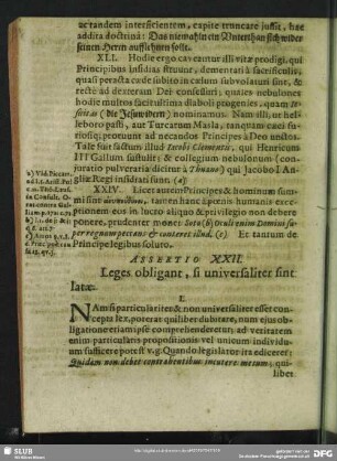 Assertio XXII. [XXIV.] Leges obligant, si universaliter sint latae