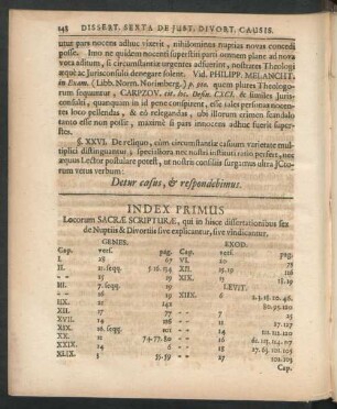 Index Primus Locorum Sacrae Scripture, qui in hisce dissertationibus ...