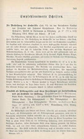 345-360 Empfehlenswerthe Schriften