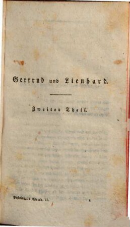 Pestalozzi's sämmtliche Schriften. 2, Lienhard und Gertrud ; 2