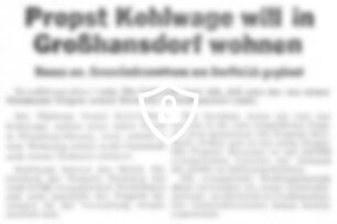 Propst Kohlwage will in Großhansdorf wohnen