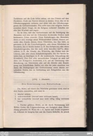 Die Gewinnung von Nützlichem.