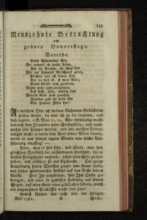 Neunzehnte Betrachtung am grünen Donnerstage.
