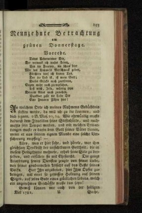 Neunzehnte Betrachtung am grünen Donnerstage.