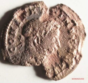 Römische Münze, Nominal Halbfollis, Prägeherr Constantinus I., Prägeort Trier, Original