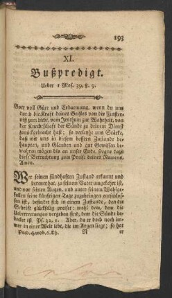 XI. Bußpredigt. Ueber I Mos. 39, 8. 9.