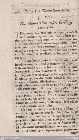 §. VIII. Usus Geometricus nostri horologii universalis.