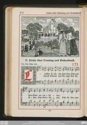 B. Lieder über Sonntag und Gottesdienst.