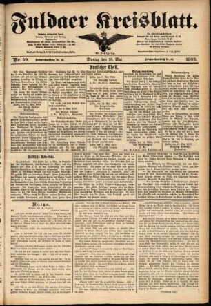 Ausgabe vom Montag, den 18. Mai 1903.