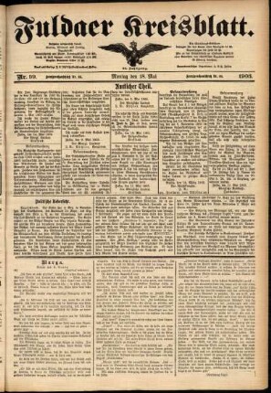 Ausgabe vom Montag, den 18. Mai 1903.