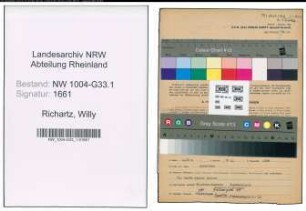 Entnazifizierung Willy Richartz , geb. 05.08.1897 (Bauarbeiter)