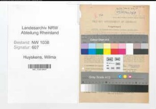 Entnazifizierung Wilma Huyskens , geb. 15.01.1897 (Lehrerin)