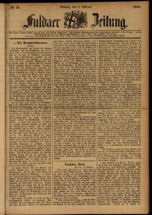 Ausgabe vom Montag, den 09. Februar 1885.