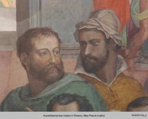 Szenen aus dem Alten und Neuen Testament : Christus unter den Schriftgelehrten : Personengruppe zur Linken Christi