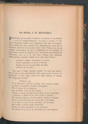 Un poeta y su metafísica