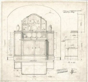 Littmann, Max; Bocksberg; Hofgut, Landhaus - Schrank (Grundriss, Ansichten)