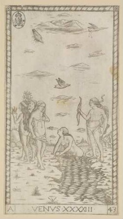 Venvs (Venus), Blatt Nr. 43 aus der S-Serie der sogenannten Tarock-Karten des Mantegna