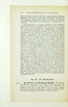Cap. VI. Die Menschenwelt