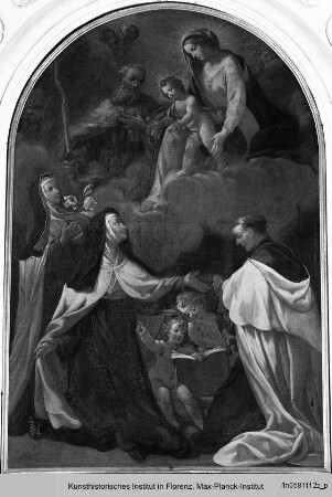 Die Madonna mit dem Kind in der Glorie und Heiligen