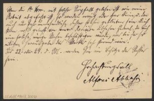 Brief an B. Schott's Söhne : 15.09.1901