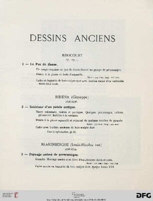 Dessins anciens (Nr. 1-51)