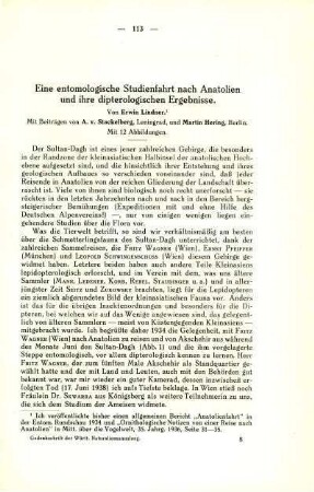 Eine entomologische Studienfahrt nach Anatolien und ihre dipterologischen Ergebnisse