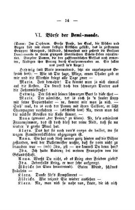 VI. Börse der Demi-monde