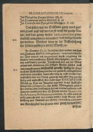 M. Christophorus Irenaeus.