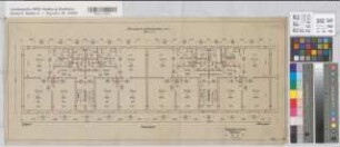 Münster (Münster) Bauvorhaben Habichtshöhe Bauabschnitt VII Grundriß Obergeschoß 1929 1 : 50 30 x 70 Zeichnung Westfälische Heimstätte Wohnungsgesellschaft Münsterland