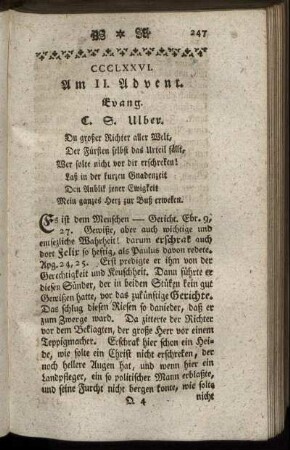 CCCLXXVI. Am II. Advent. Evang.