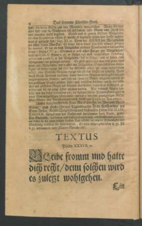 Textus. Psalm XXXVII, 37.